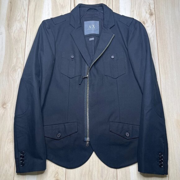 Armani Exchange Mens Black Long Sleeve Full Zip Classy Field Jacket Size Small - Picture 1 of 14